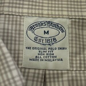 Brooks Brothers Men's Gray Checkered Slim Fit Shirt